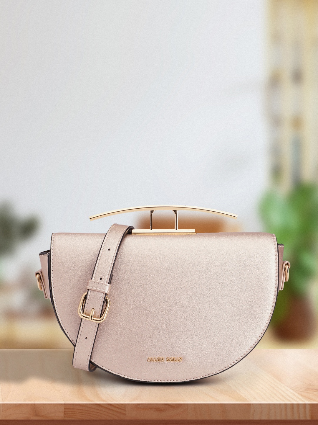 

Allen Solly Women Solid Satchel, Champagne