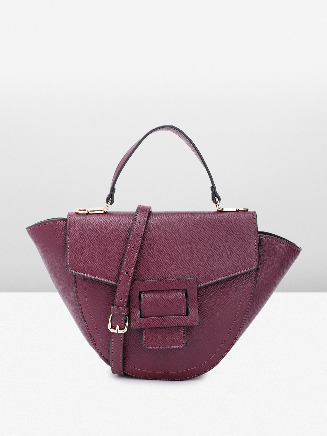 

Allen Solly Abstract Textured Structured Satchel, Burgundy
