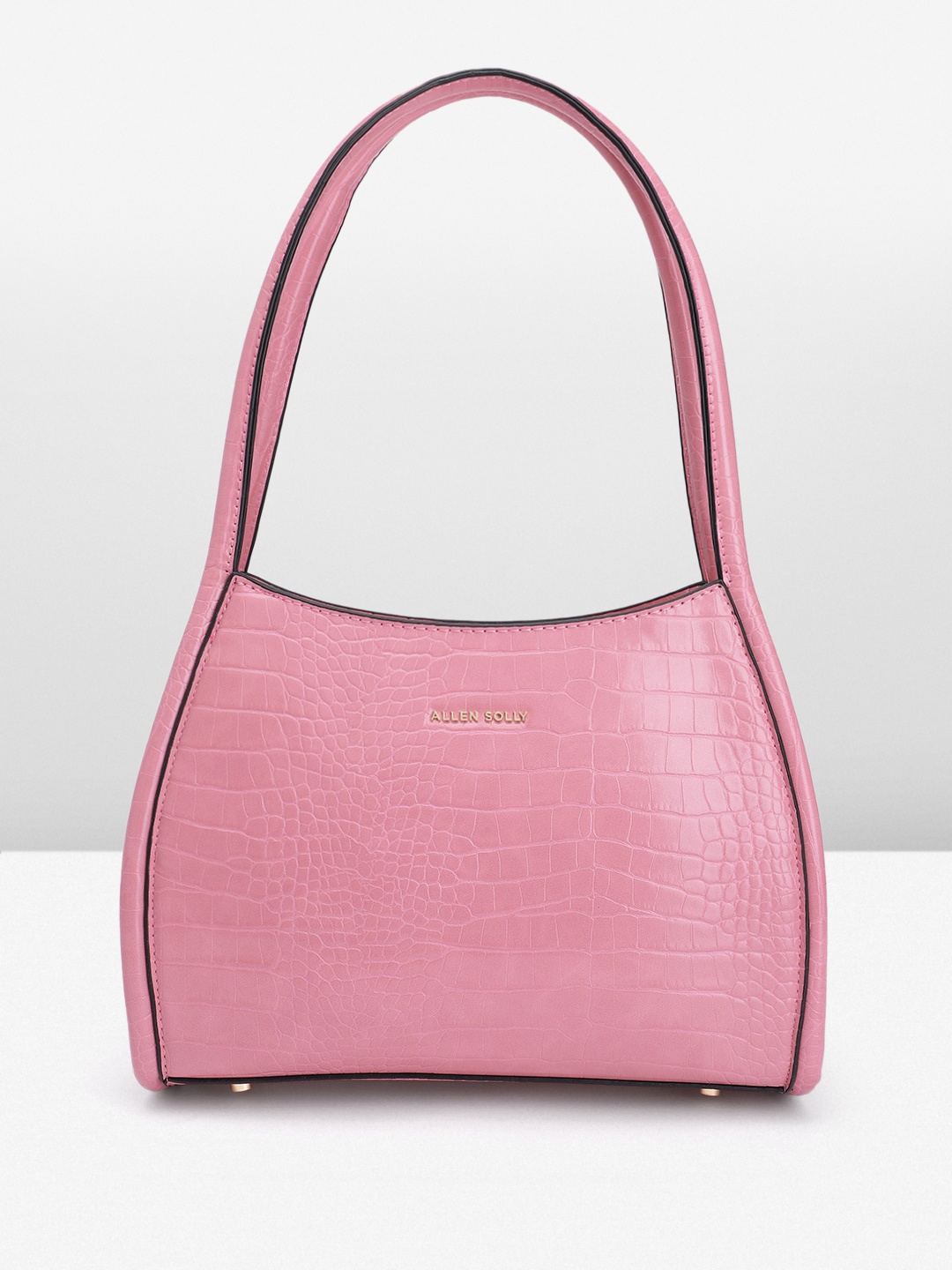 

Allen Solly Croc Textured Handheld Bag, Pink