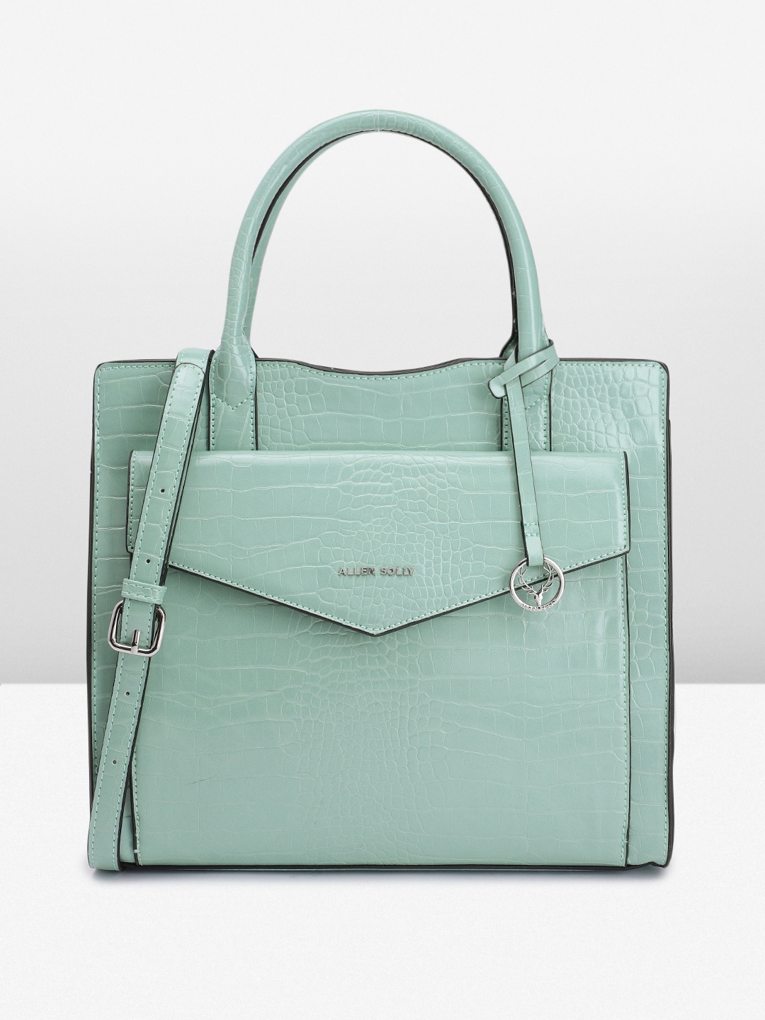 

Allen Solly Women Textured Handheld Bag, Sea green