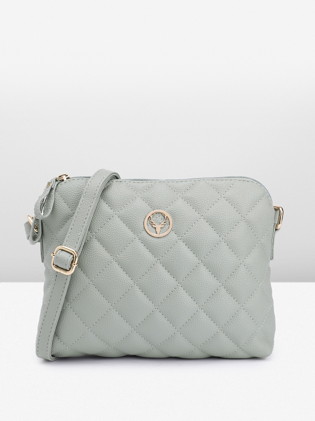 

Allen Solly Structured Sling Bag with Quilted Detail, Blue