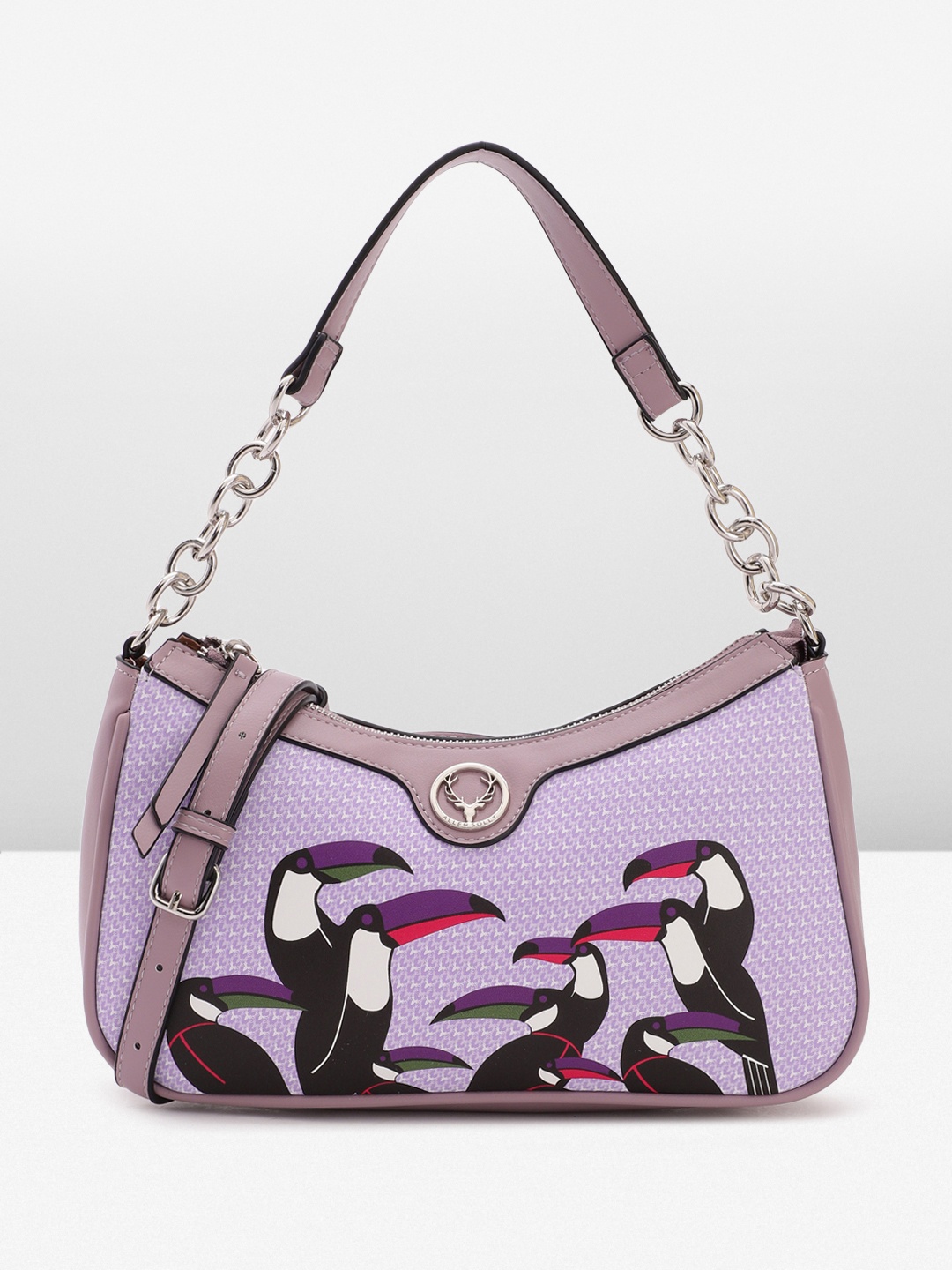 

Allen Solly Printed Hobo Bag, Purple