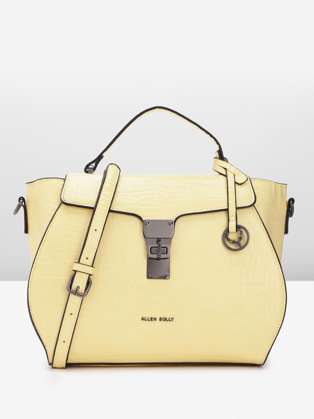 

Allen Solly Animal Textured Structured Satchel, Yellow