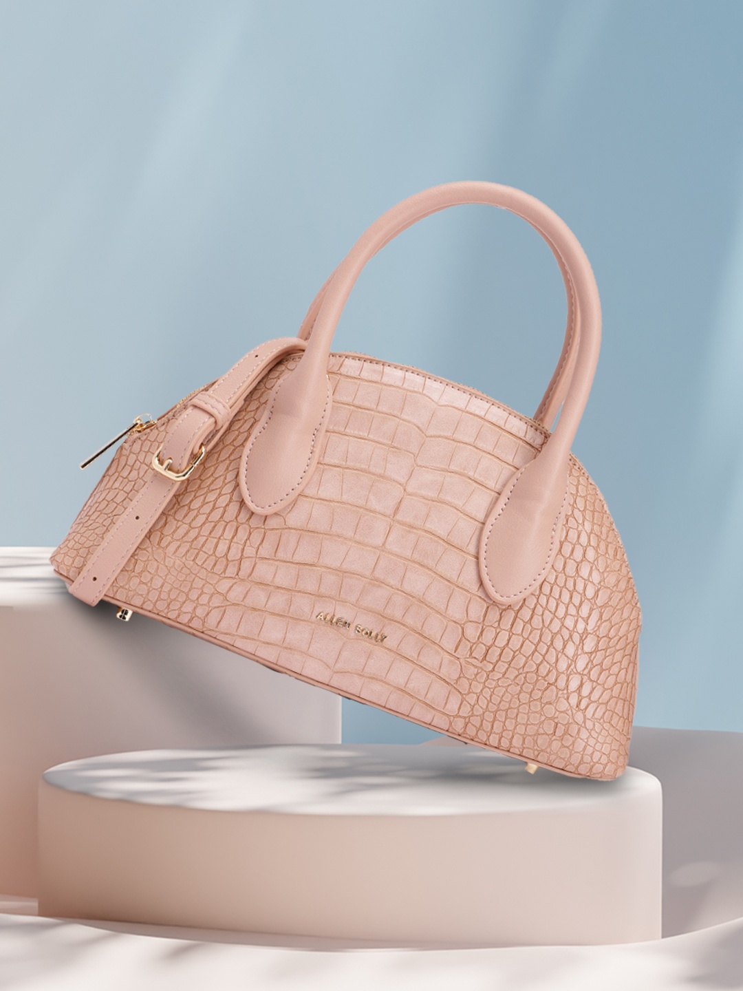 

Allen Solly Textured Handheld Bag, Pink