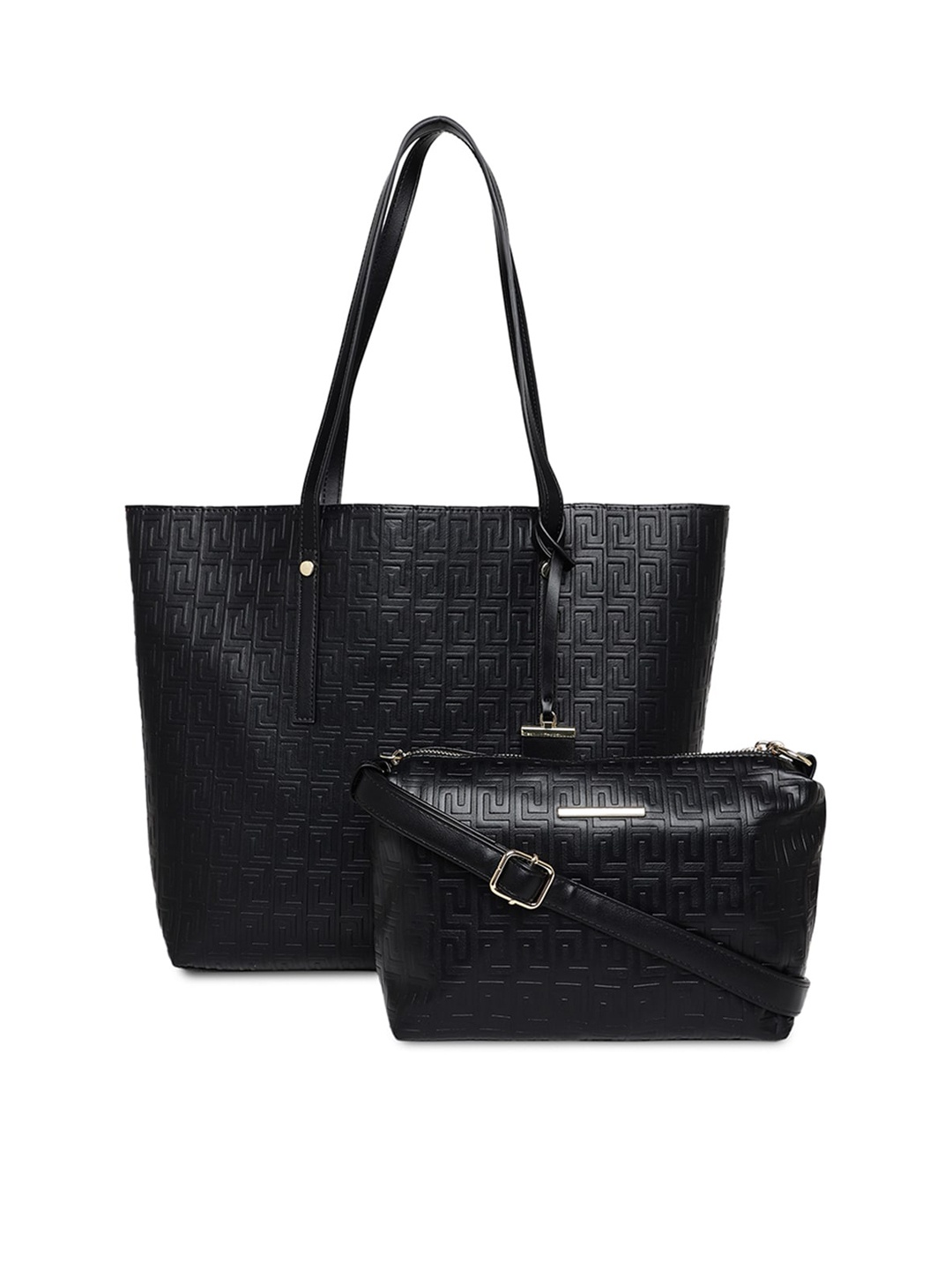 

ALDO Pack Of 2 Textured Structured Shoulder Bag, Black