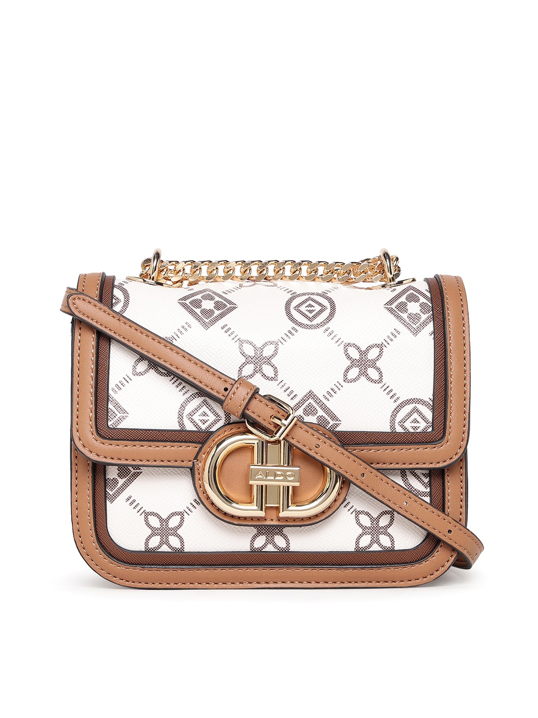 

ALDO Printed Structured Sling Bag, Beige