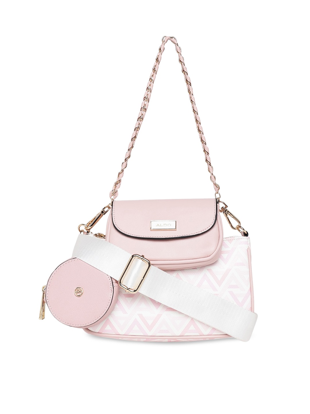 

ALDO Textured Structured Sling Bag, Pink