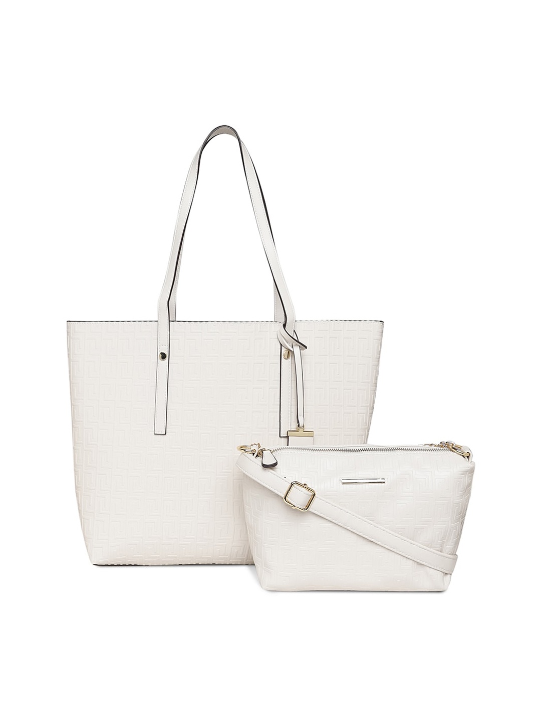 

ALDO Pack Of 2 Textured structured Shoulder Bag, Beige