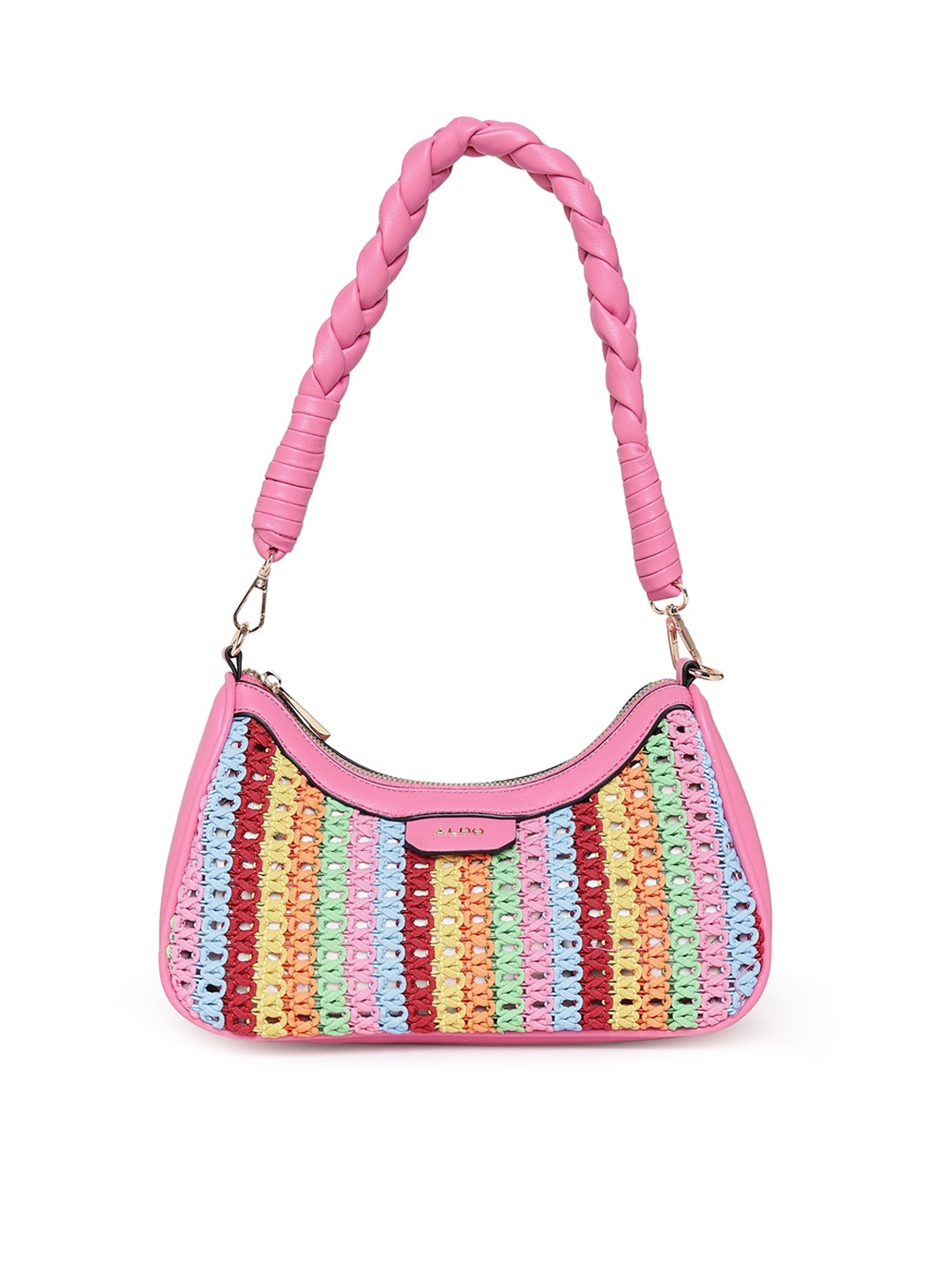 

ALDO Striped Structured Shoulder Bag, Pink
