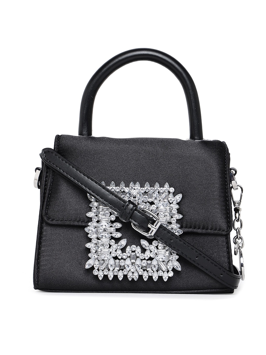 

ALDO Embellished structured Handheld Bag, Black