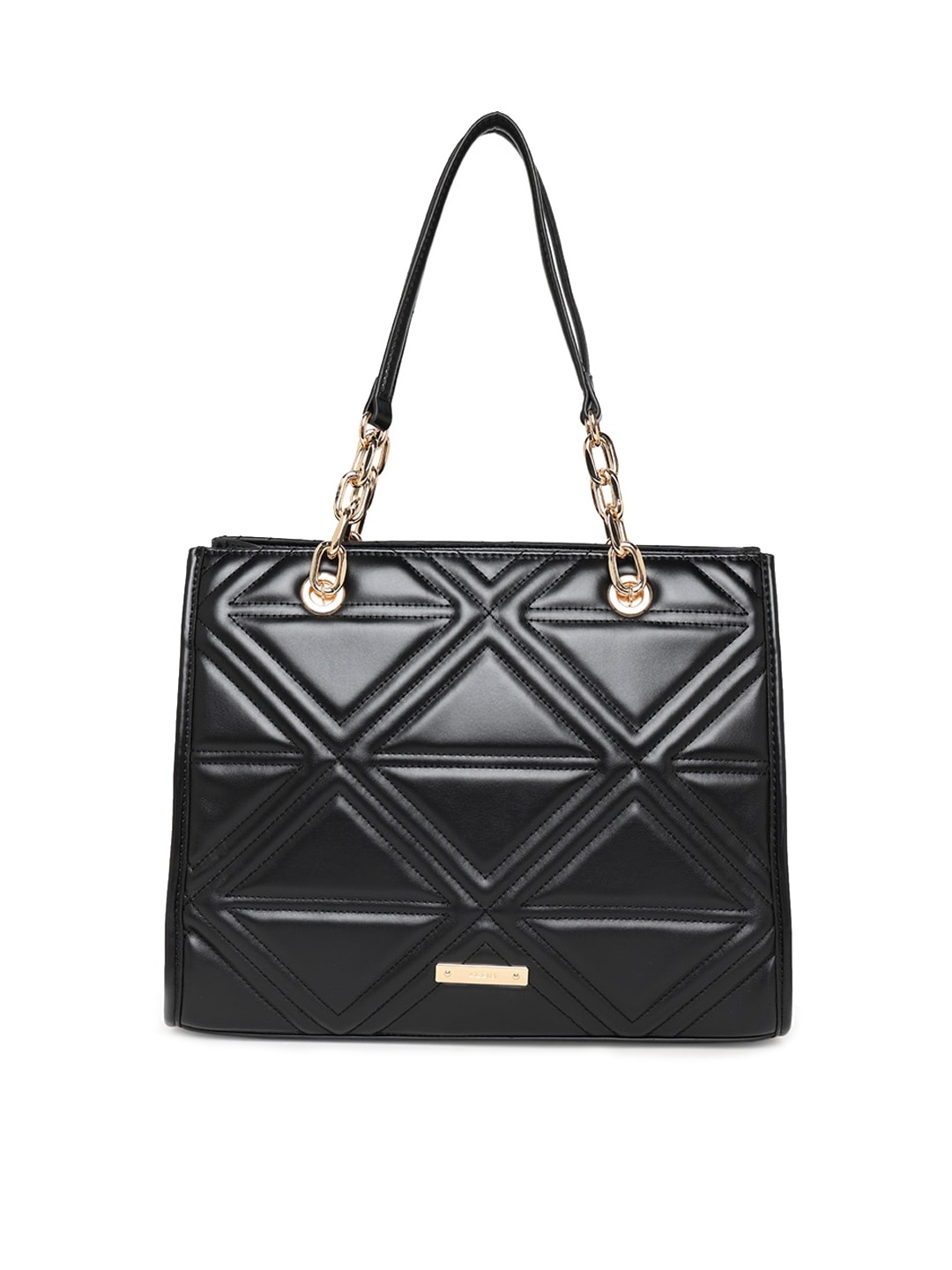 

ALDO Textured Structured Handheld Bag With Quilted, Black