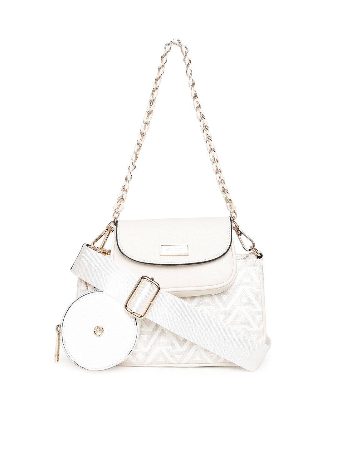 

ALDO Printed Structured Sling Bag, Beige