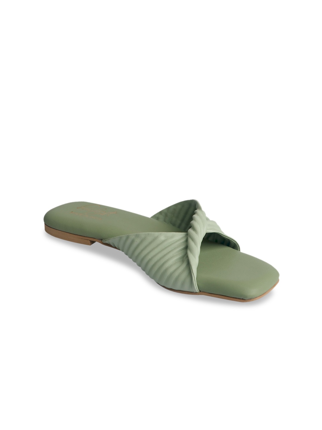 

Bowtoes Women Textured Open Toe Flats, Sea green