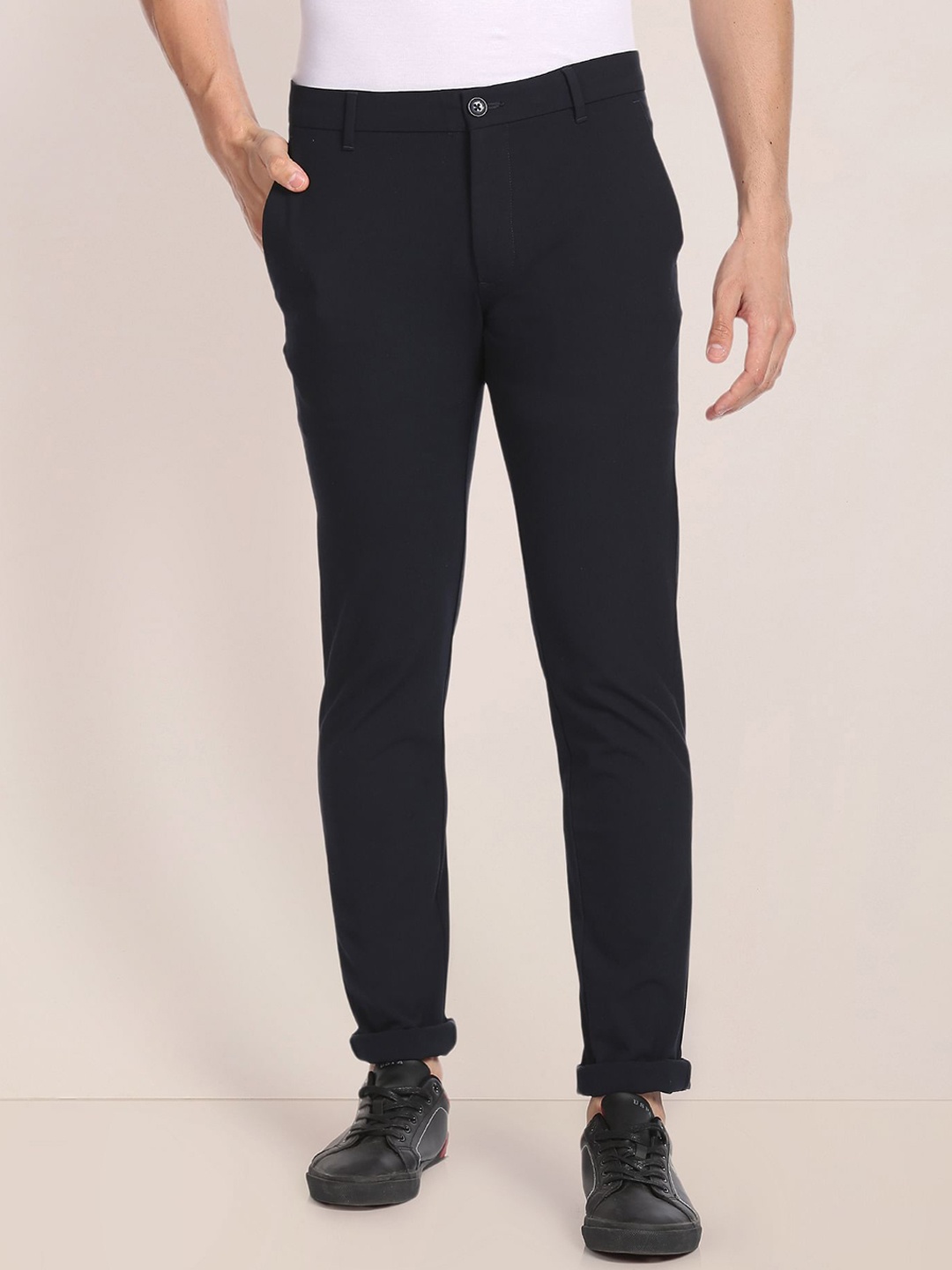 

U.S. Polo Assn. Men Mid Rise Chinos Trousers, Navy blue