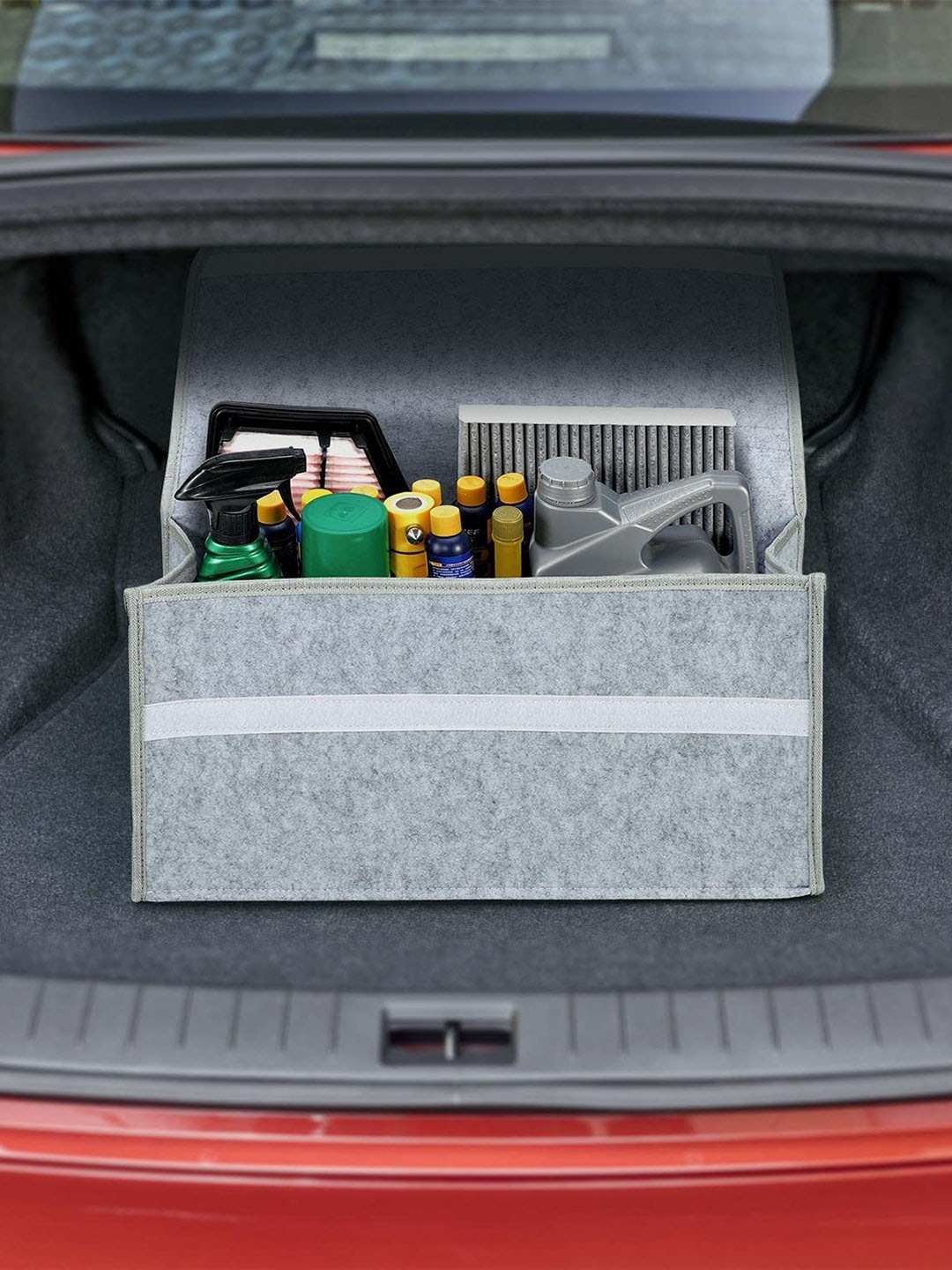 

HOUSE OF QUIRK Grey Car Trunk Organizer