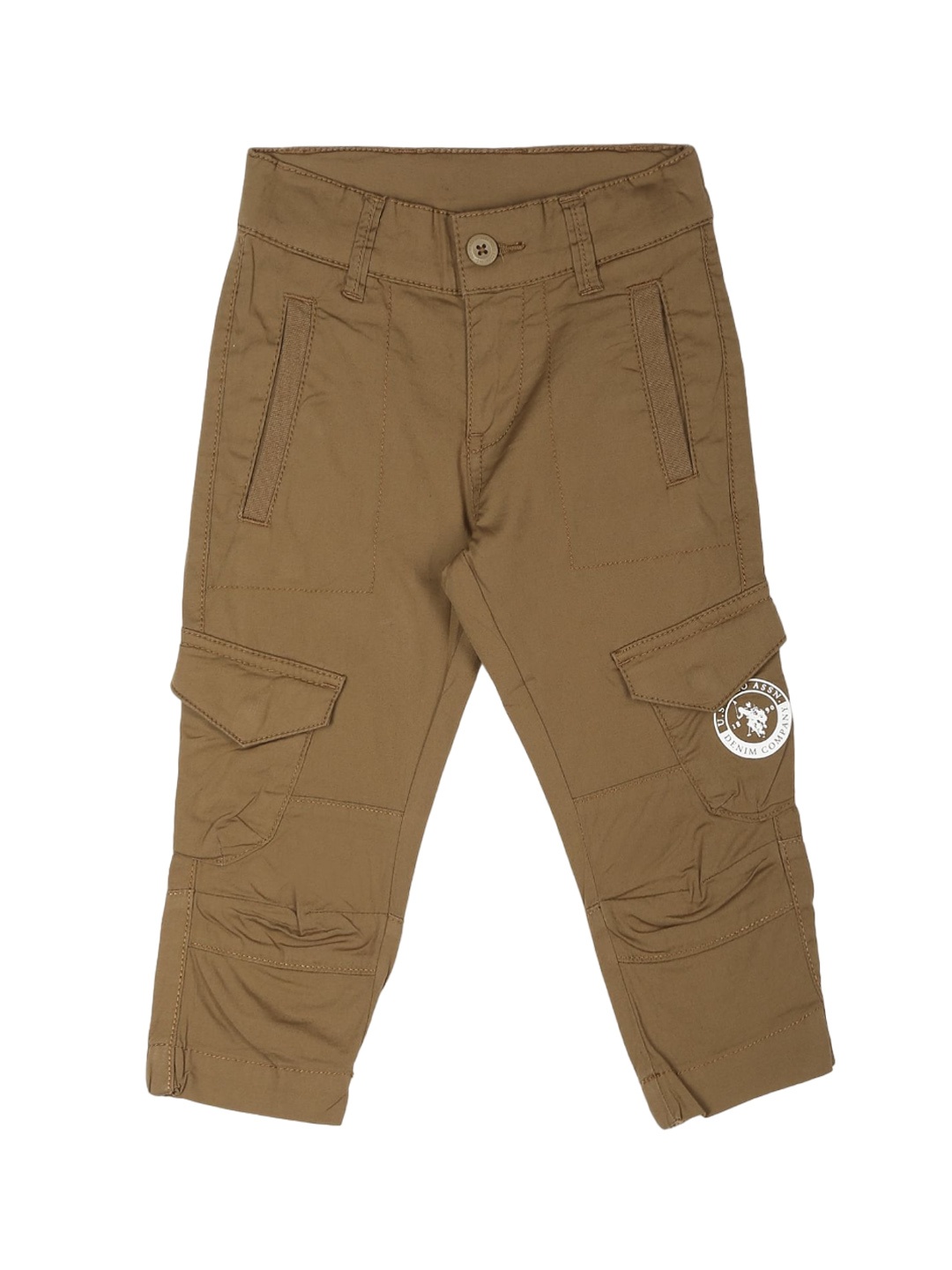 

U.S. Polo Assn. Kids Boys Regular Fit Mid-Rise Cargos, Brown