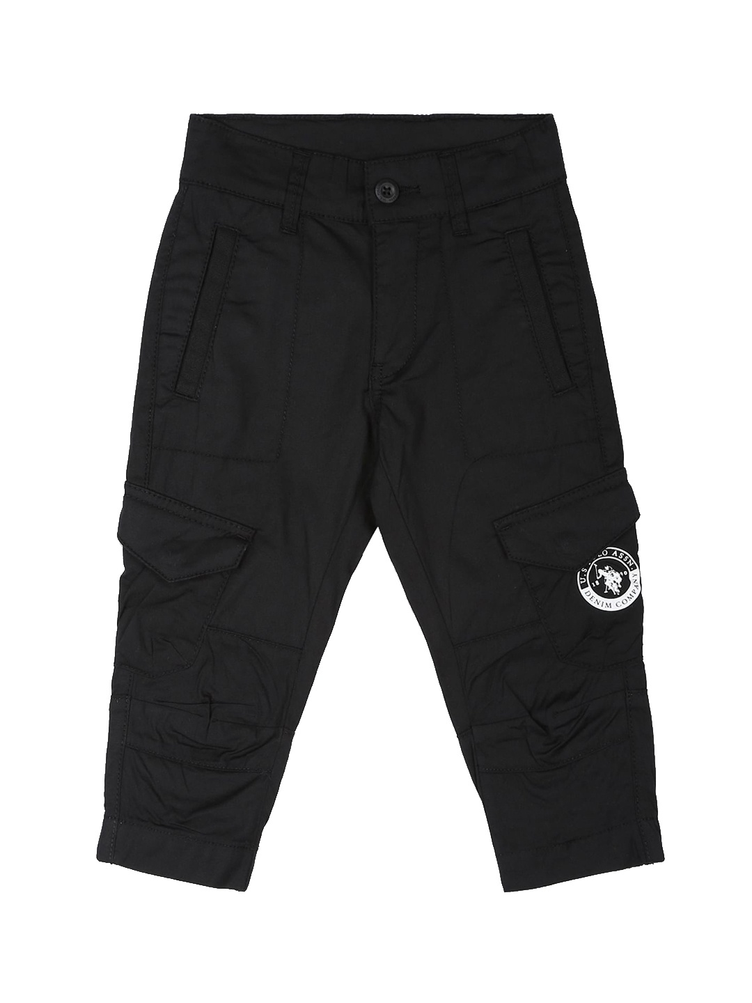 

U.S. Polo Assn. Kids Boys Mid Rise Cargos Trousers, Black
