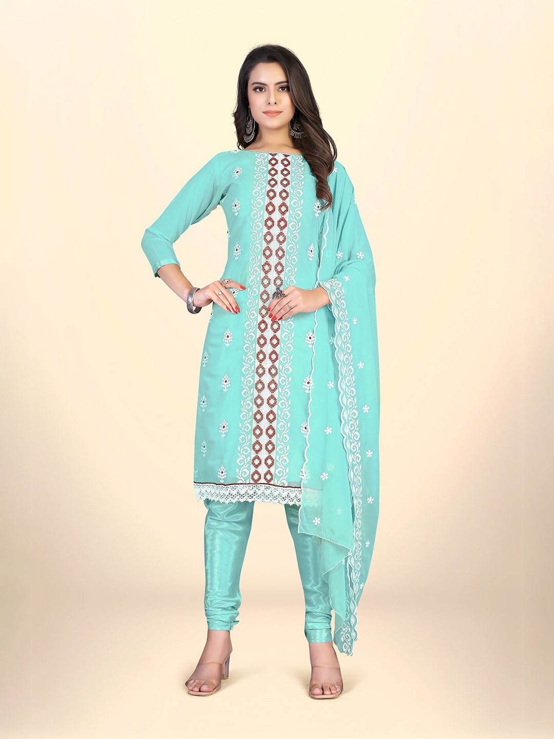 

Winza Designer Embroidered Unstitched Dress Material, Blue