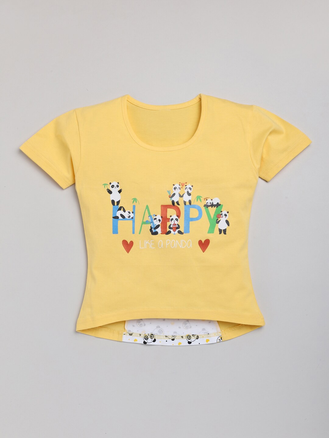 

YK Girls Typography Printed Pure Cotton T-shirt, Yellow