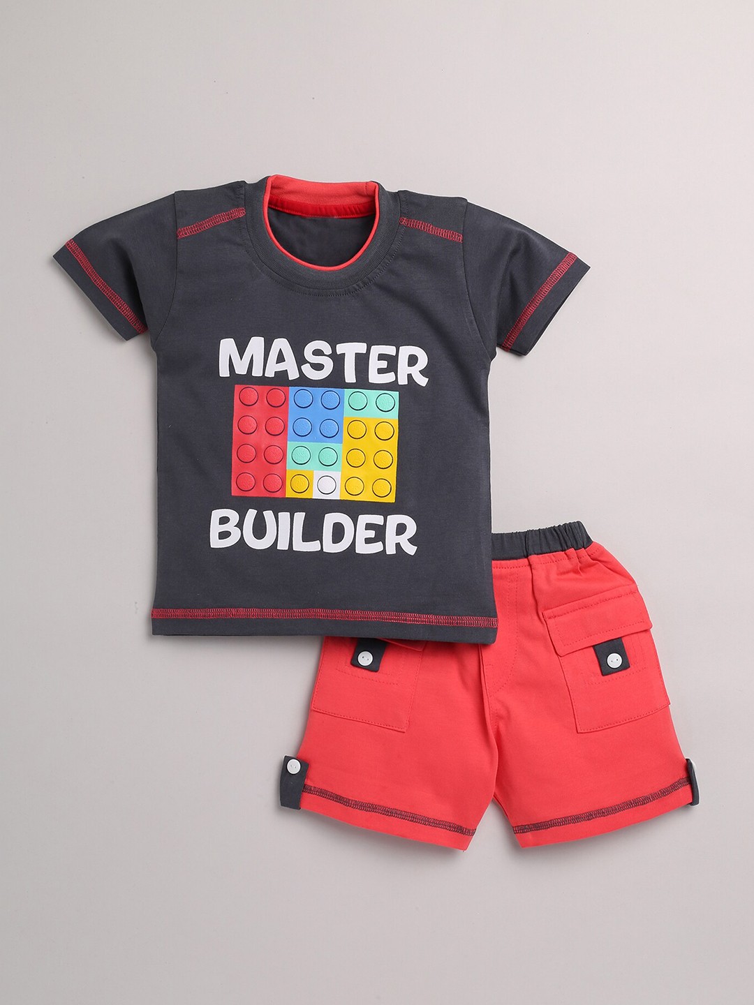 

YK Boys Printed Pure Cotton T-shirt with Shorts, Blue