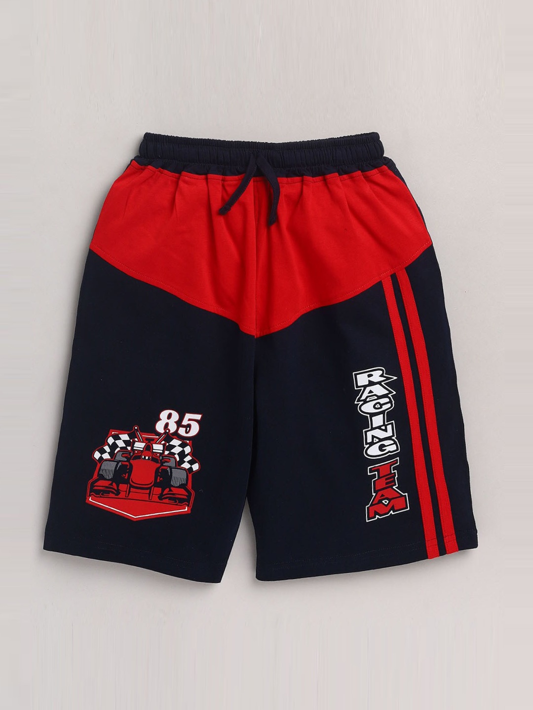 

YK Boys Colourblocked Mid-Rise Pure Cotton Shorts, Red