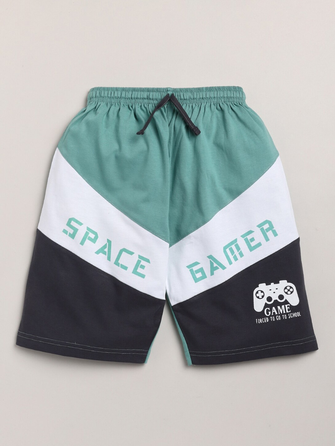 

YK Boys Colourblocked Pure Cotton Shorts, Green