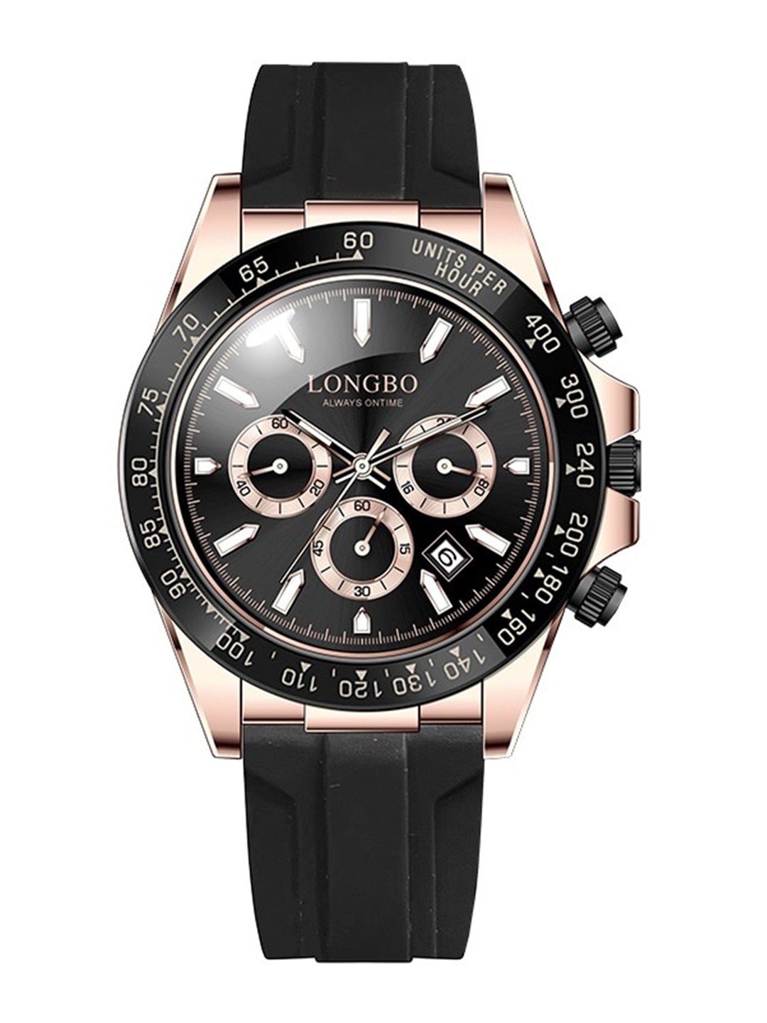 

LONGBO Men Patterned Dial & Bracelet Style Straps Analogue Watch Long-83485, Black