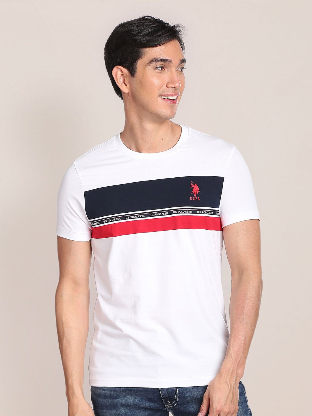 

U.S. Polo Assn. Horizontal Stripes T-shirt, White
