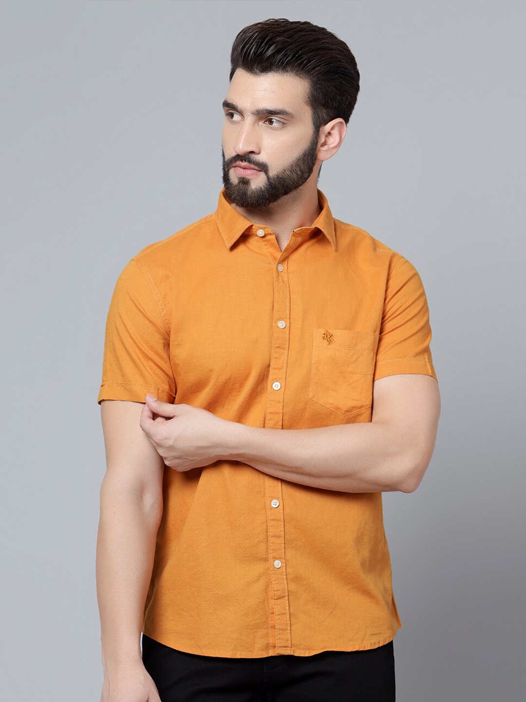 

Cantabil Spread Collar Cotton Casual Shirt, Mustard