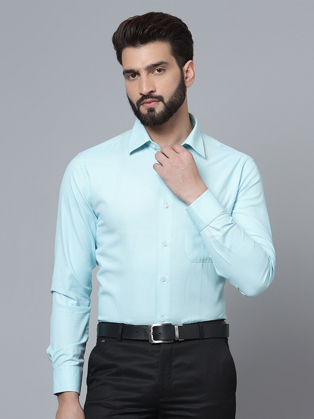 

Cantabil Spread Collar Formal Shirt, Blue