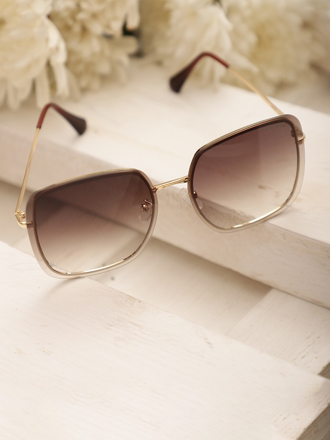 

MARC LOUIS Women Square Sunglasses with UV Protected Lens ML B80-422, Gold