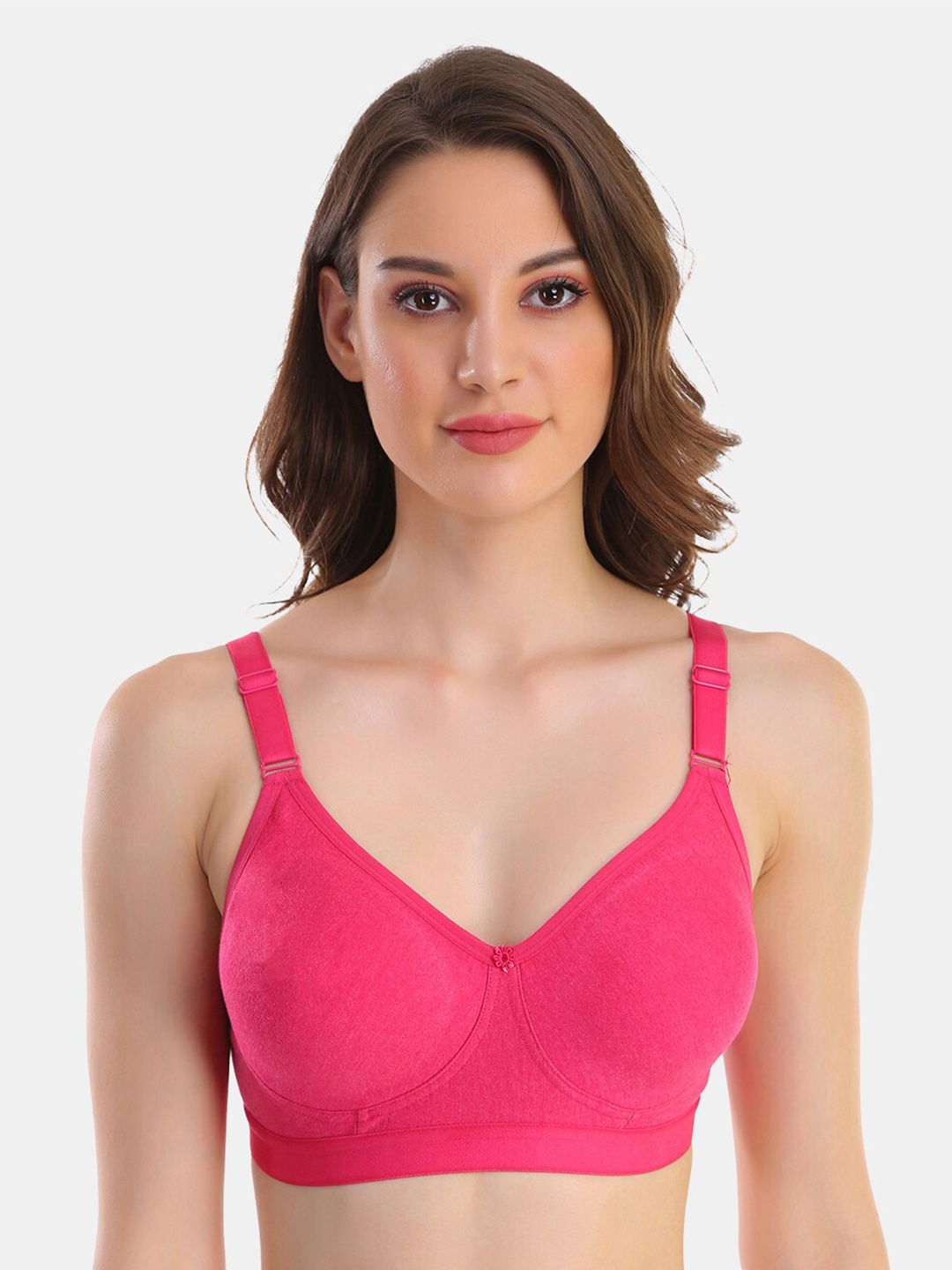 

POOJA RAGENEE Non Padded Non Wired Full Coverage Everyday Bra, Magenta