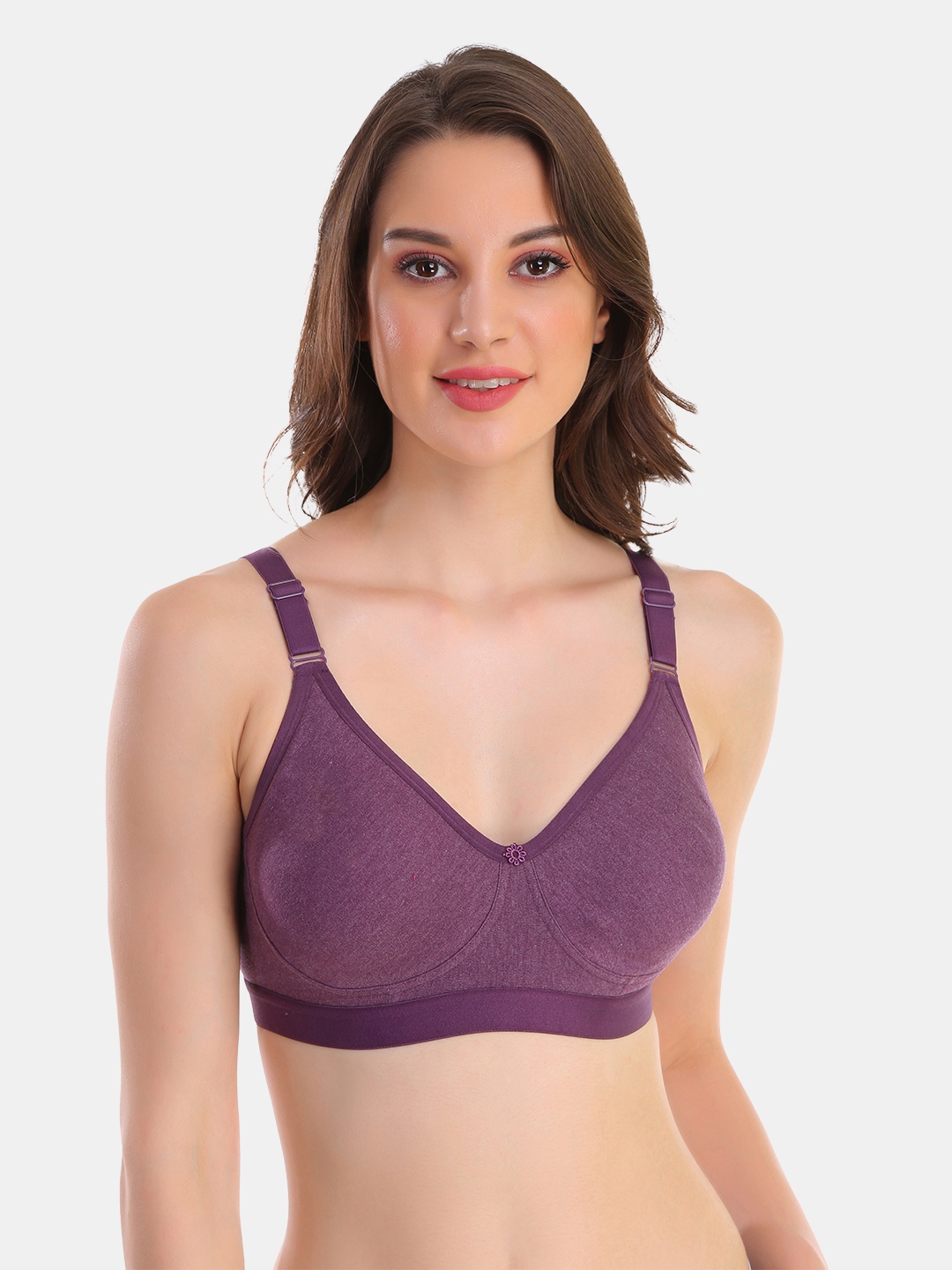 

POOJA RAGENEE Full Coverage All Day Comfort Seamless Everyday Bra, Purple