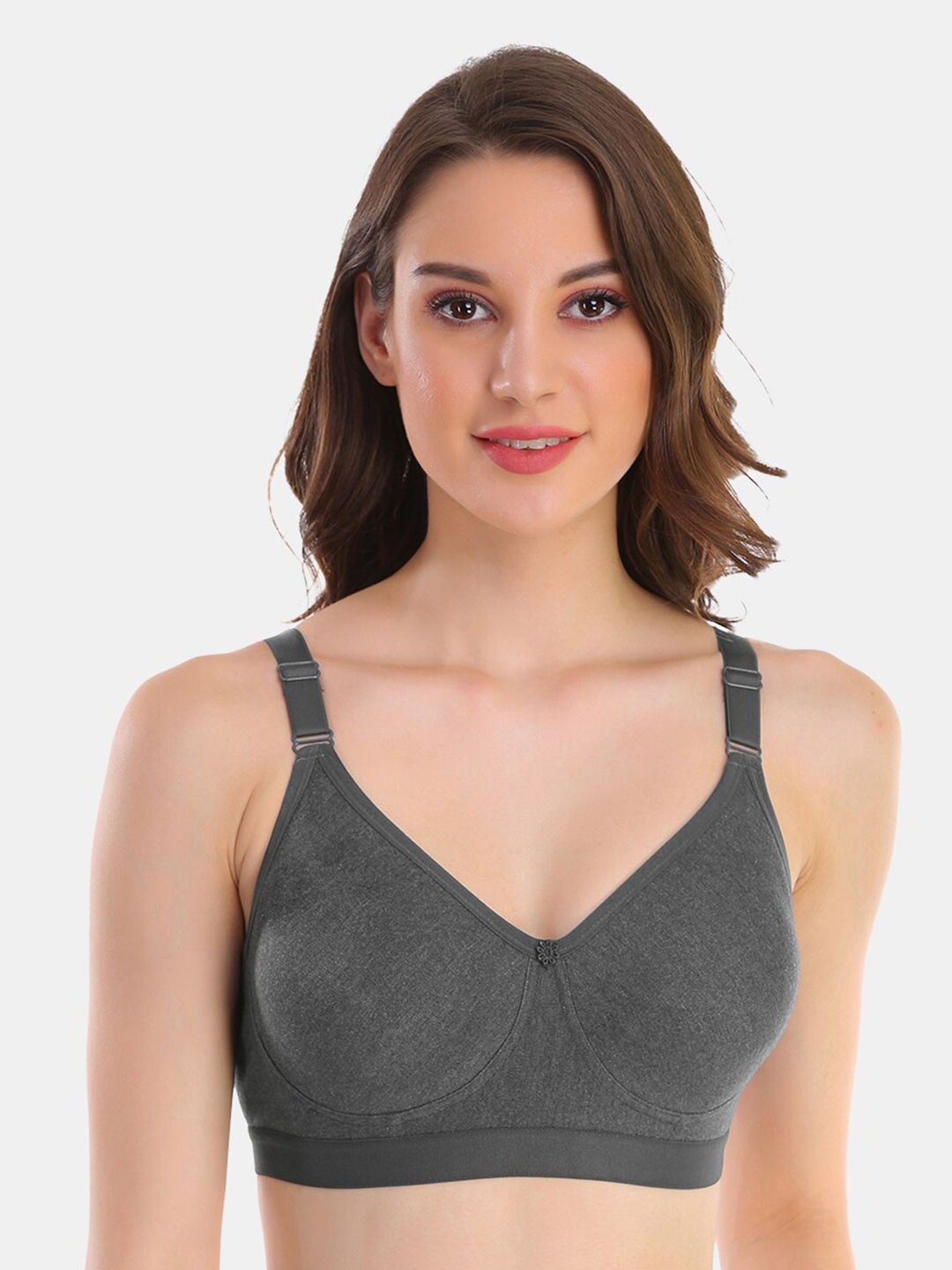 

POOJA RAGENEE Non Padded Non Wired Full Coverage Everyday Bra, Black