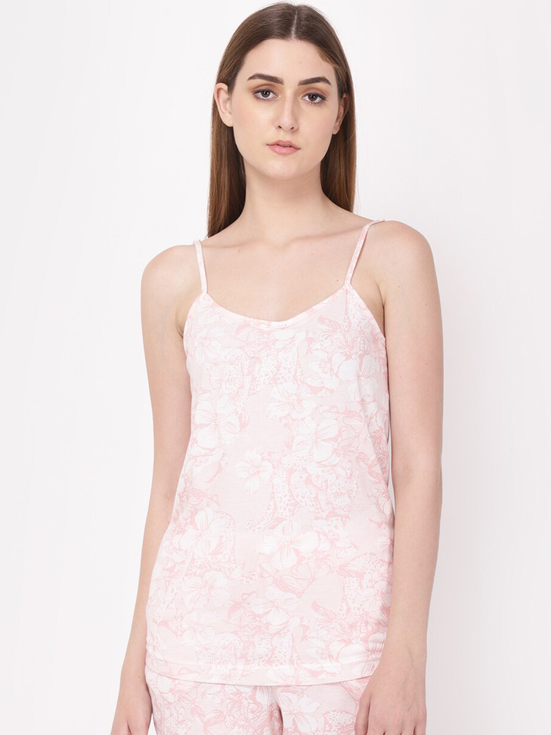 

YOONOY Floral Printed Night Suit, Pink