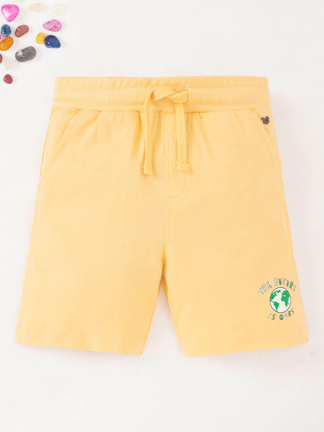 

Ed-a-Mamma Boys Mid-Rise Cotton Shorts, Yellow
