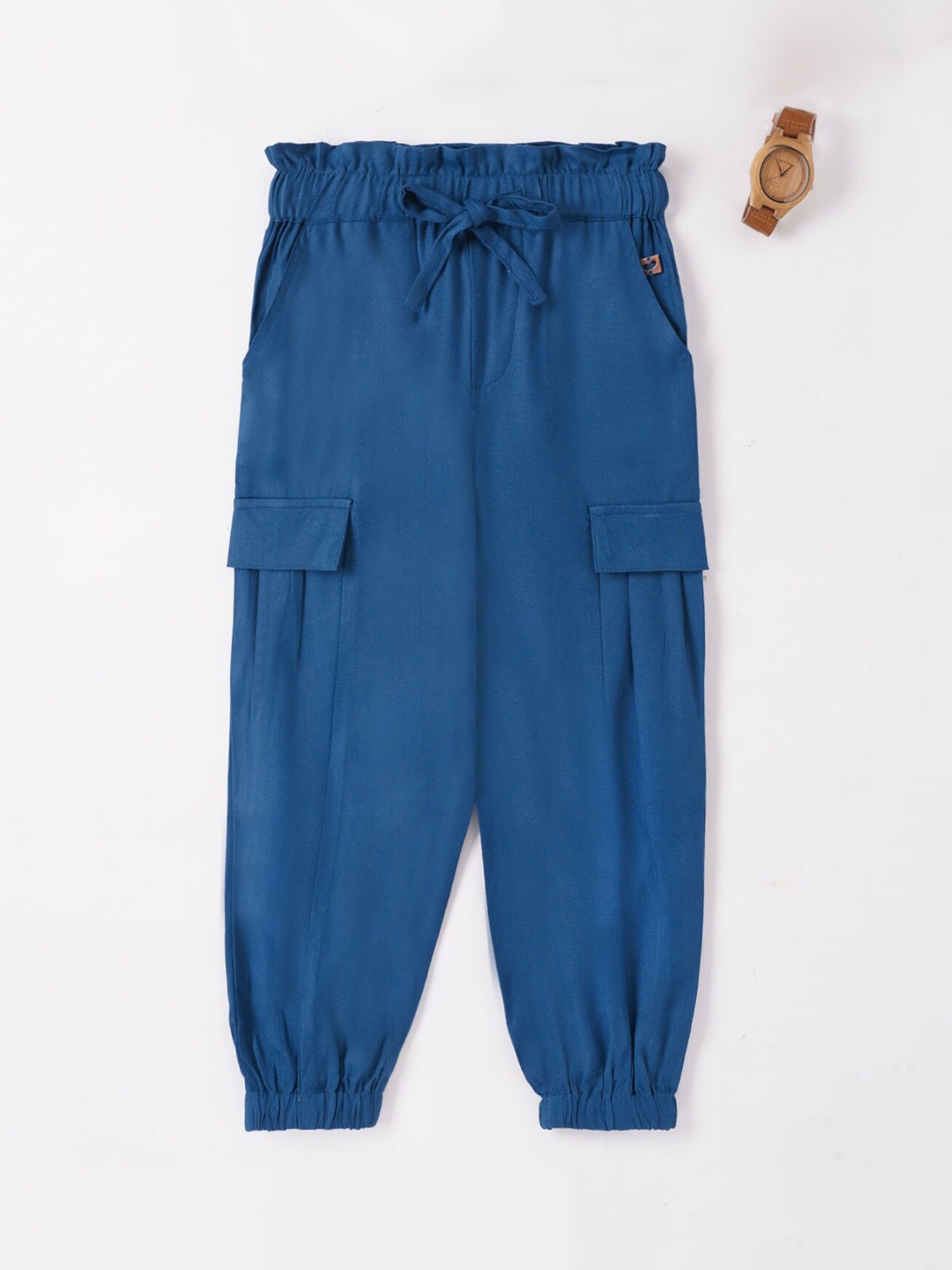 

Ed-a-Mamma Girls Paper Bag Cotton Cargos, Blue