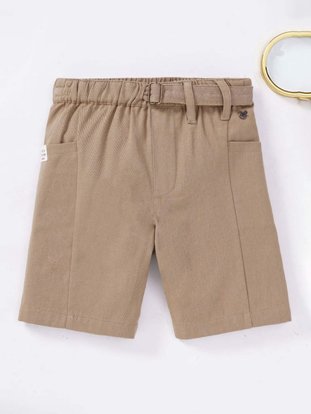 

Ed-a-Mamma Boys Mid-Rise Knee Length Regular Shorts, Beige