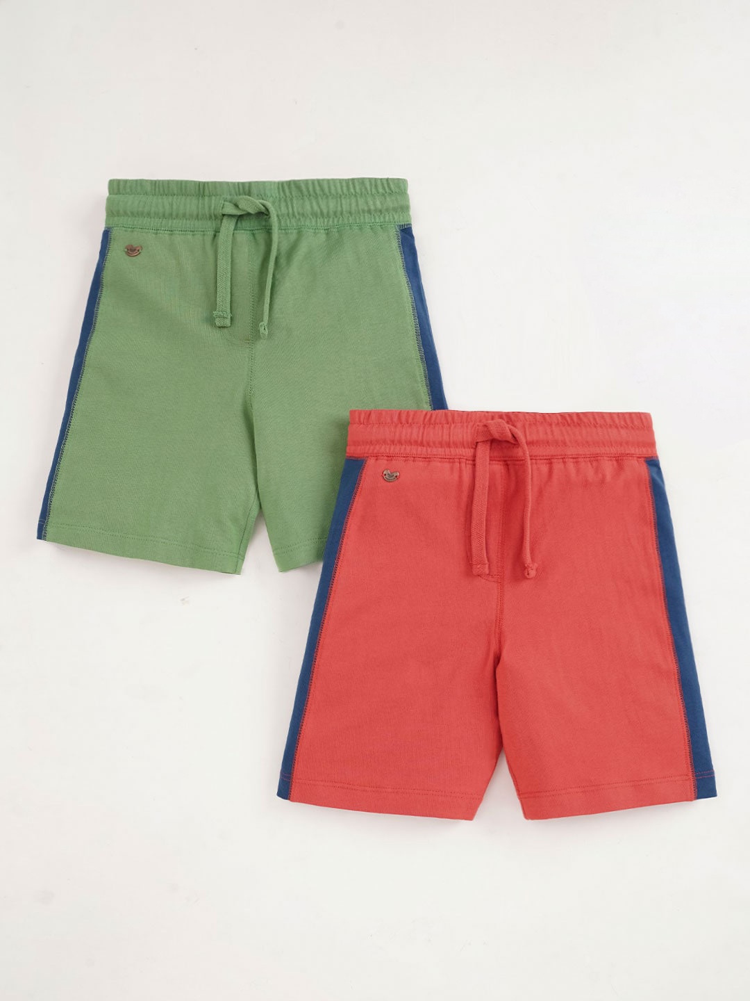 

Ed-a-Mamma Boys Pack Of 2 Mid-Rise Cotton Shorts, Green