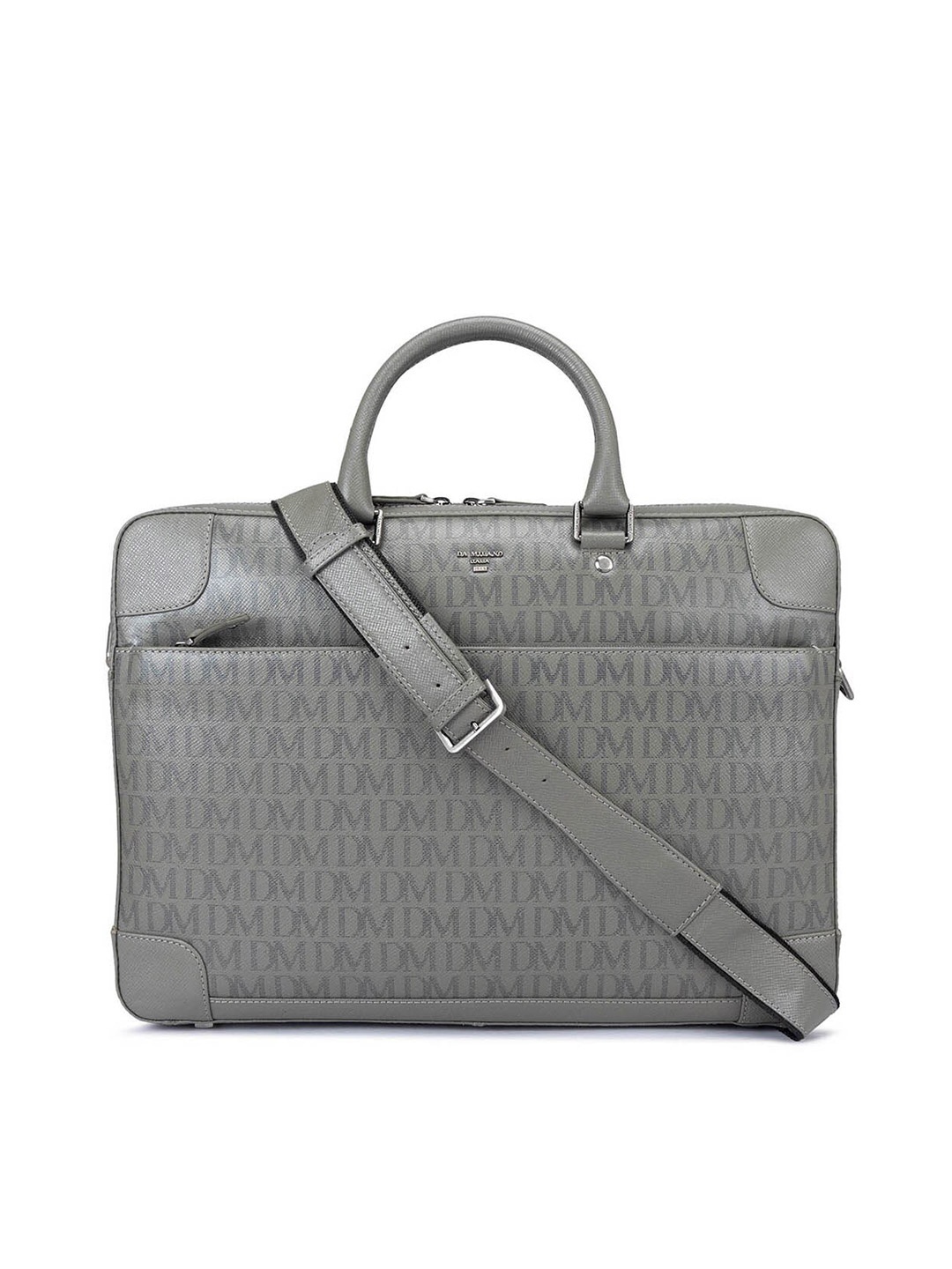 

Da Milano Textured Leather Laptop Bag, Grey