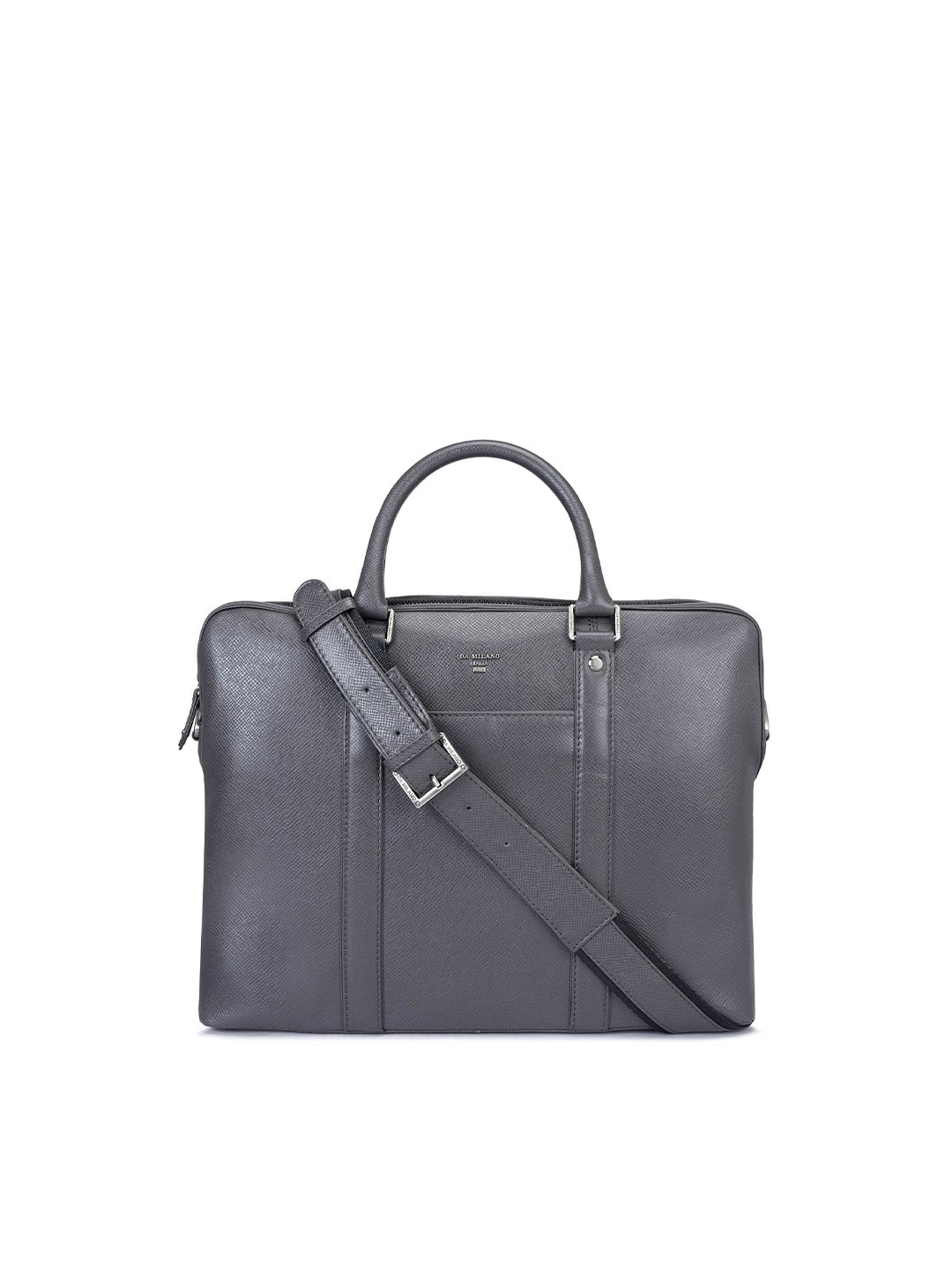 

Da Milano Textured Leather Laptop Bag, Grey