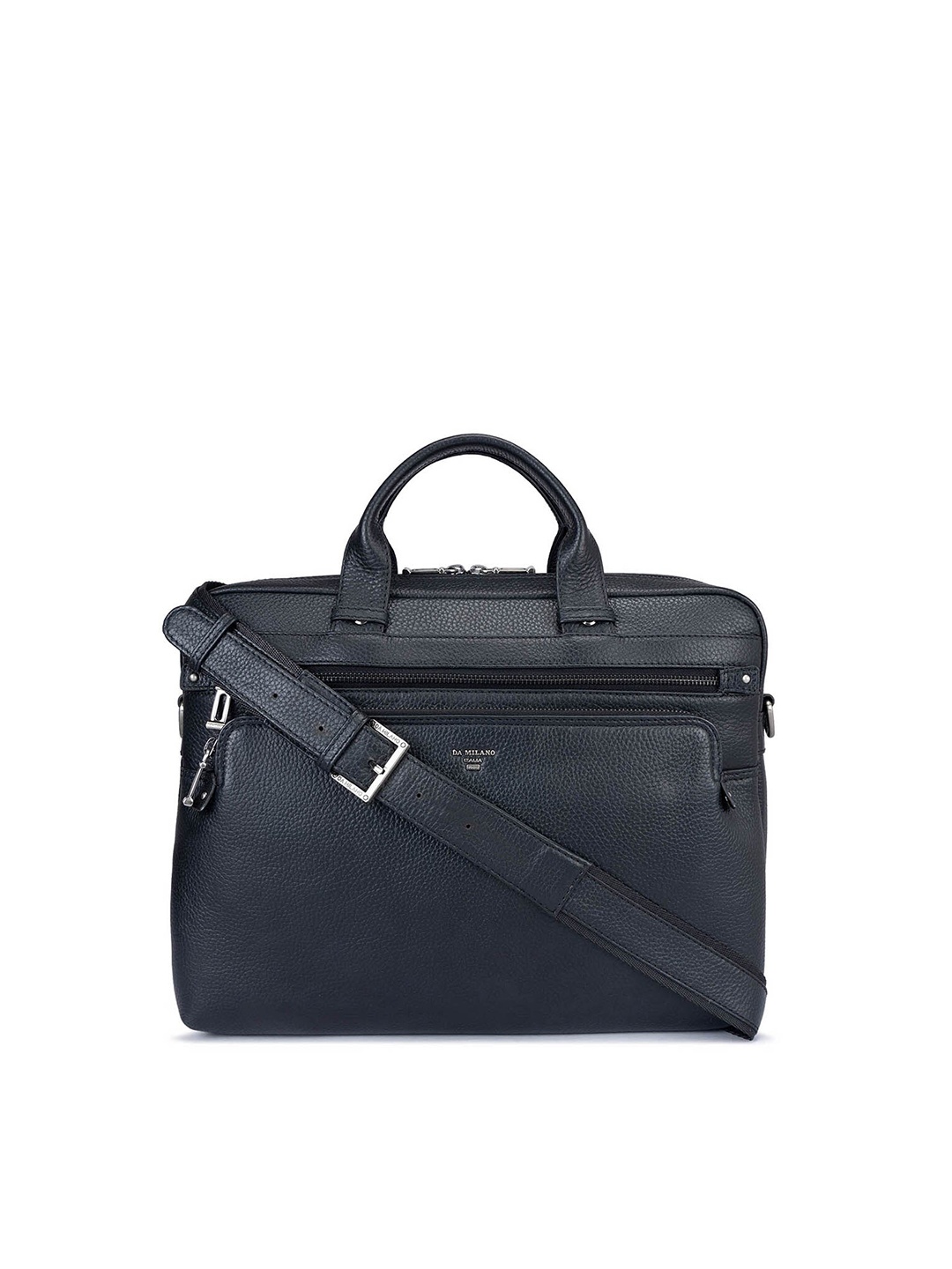 

Da Milano Textured Leather Laptop Sleeve, Black