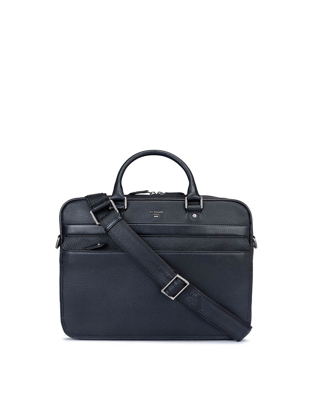 

Da Milano Textured Leather Laptop Bag, Black