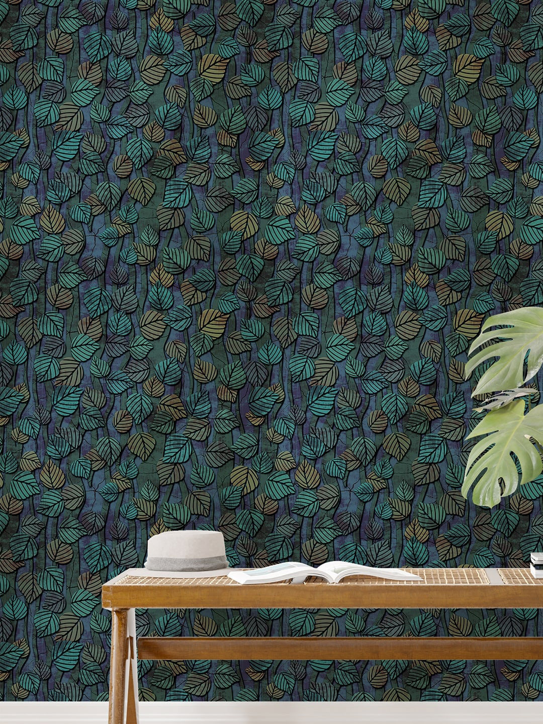 

PAPER PLANE DESIGN Green Floral Printed 3D Wallpaper