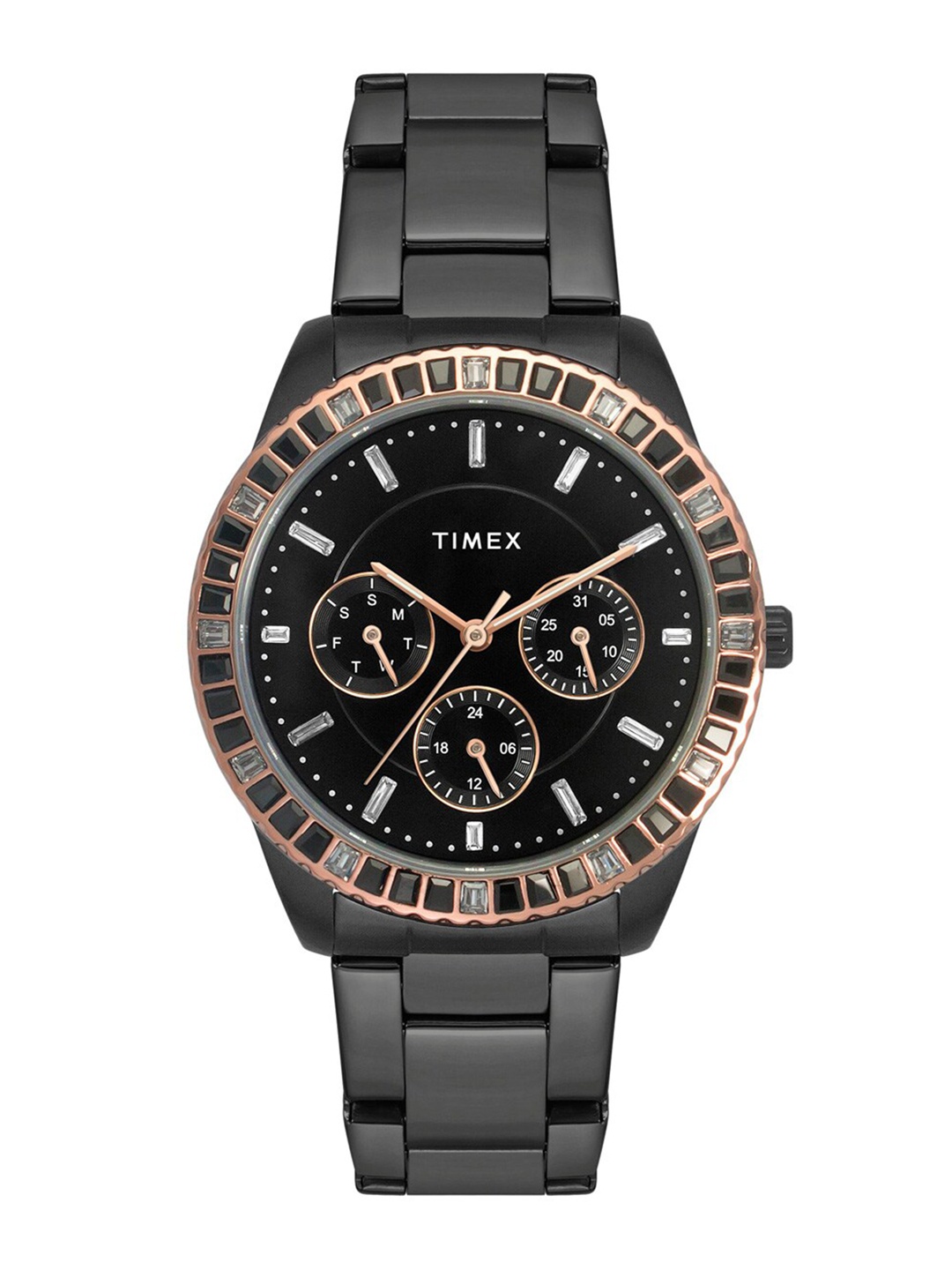 

Timex Women Stainless Steel Bracelet Style Straps Digital Multi Function Watch TWEL16803, Black