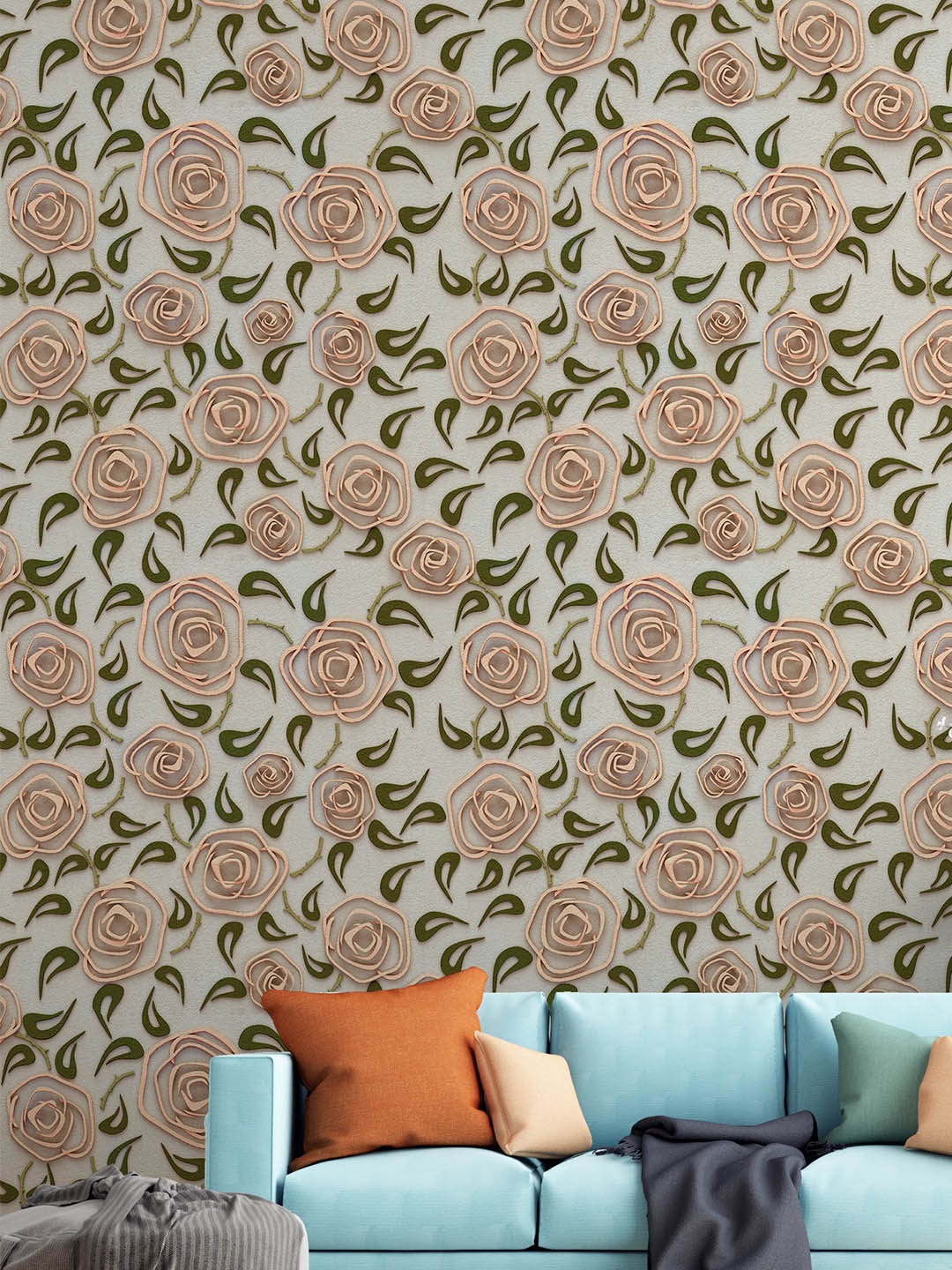 

PAPER PLANE DESIGN Pink & Green Floral Printed 3D Wallpaper