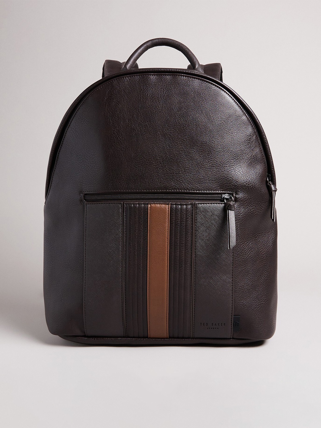 

Ted Baker Men Striped Textured Backpack, Brown