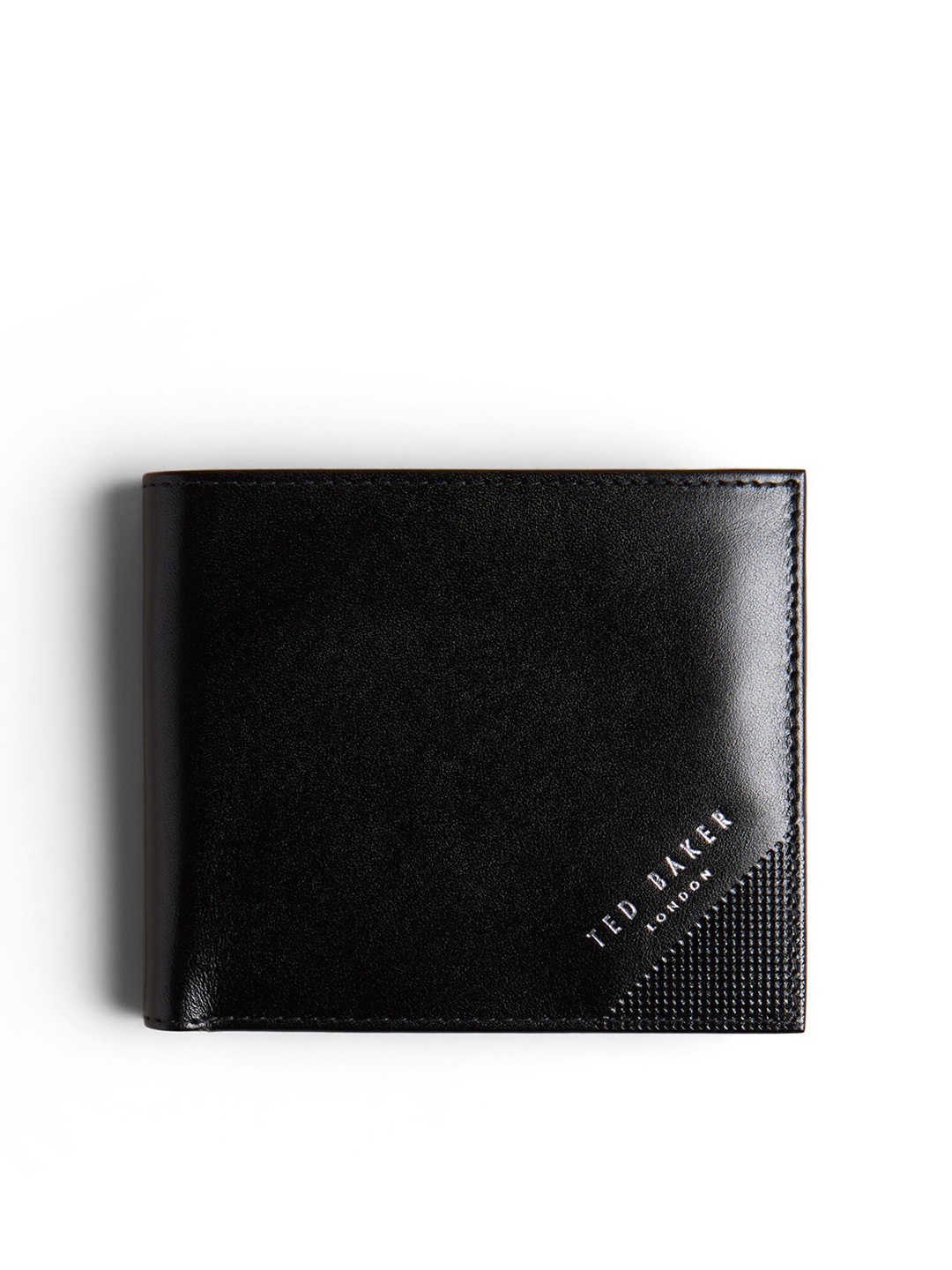 Ted Baker Men Leather Two Fold Wallet, Black