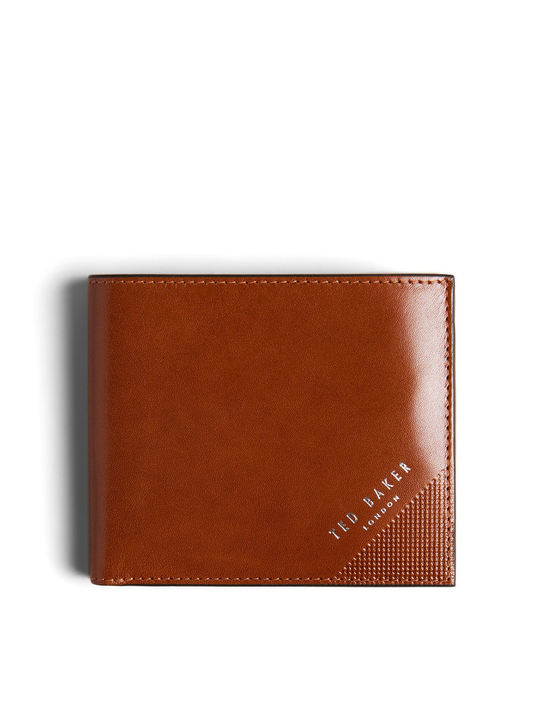 

Ted Baker Men Embossed Corner Leather Two Fold Wallet, Brown
