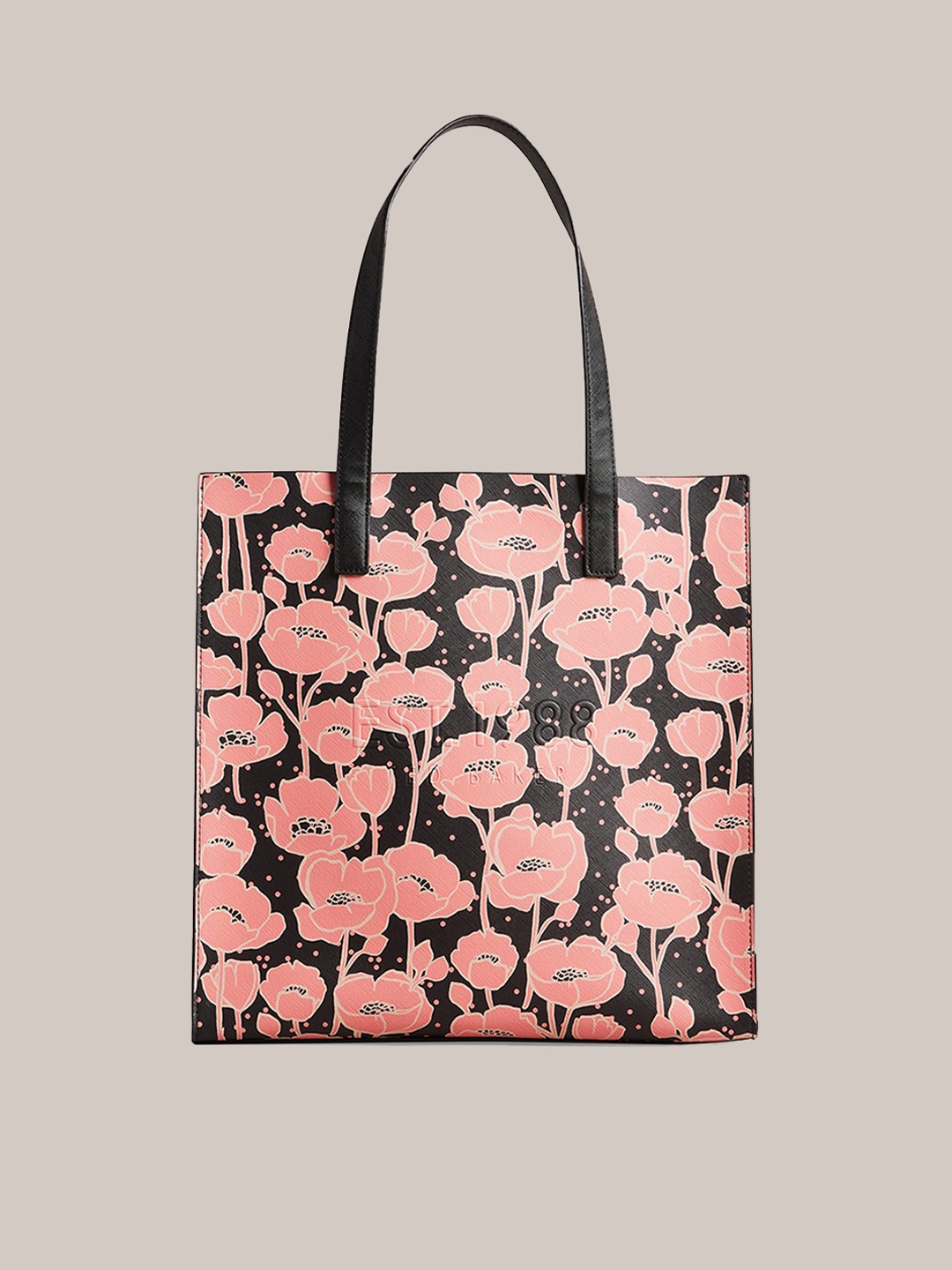 

Ted Baker Floral Printed PU Oversized Structured Handheld Bag, Pink